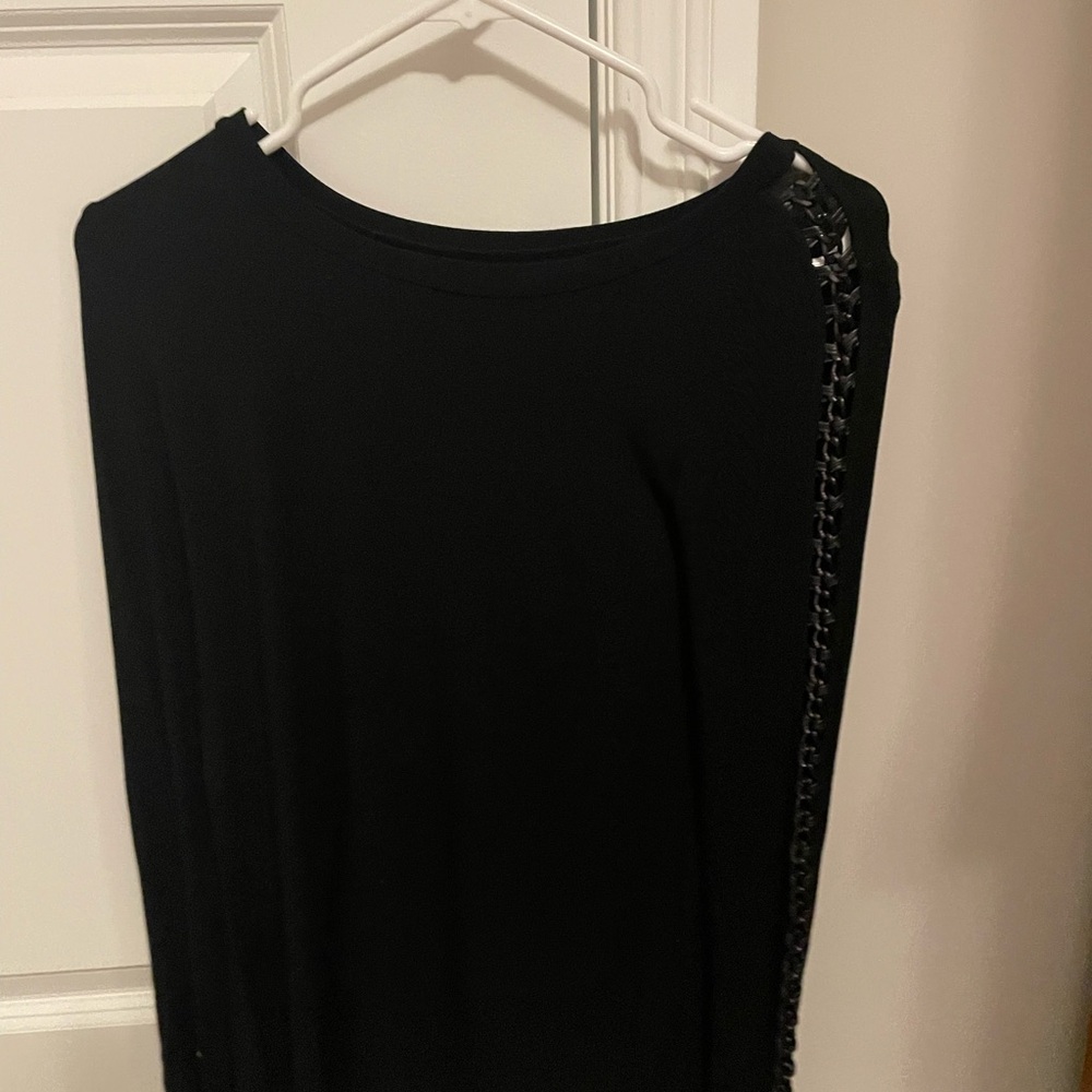 Bailey 44 Black Sleeveless Chain-Trim Top